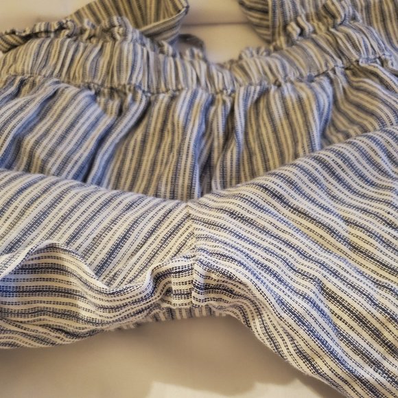 AE Outfitters Paperbag High Waisted Linen Blend Striped Tapered Pants Size XS - Picture 5 of 16